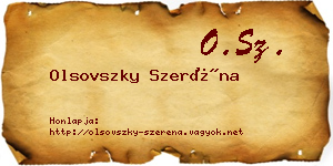 Olsovszky Szeréna névjegykártya